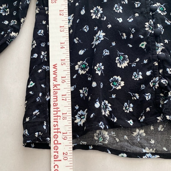 ABOUND Babydoll blouse Womens XXS ditzy floral 90’s Y2K blue/White button down - Picture 9 of 10